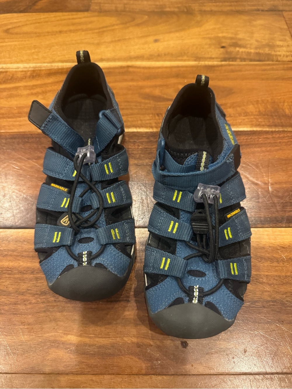 Keen Kids Navy Blue Outdoor Sandals with Yellow Accents